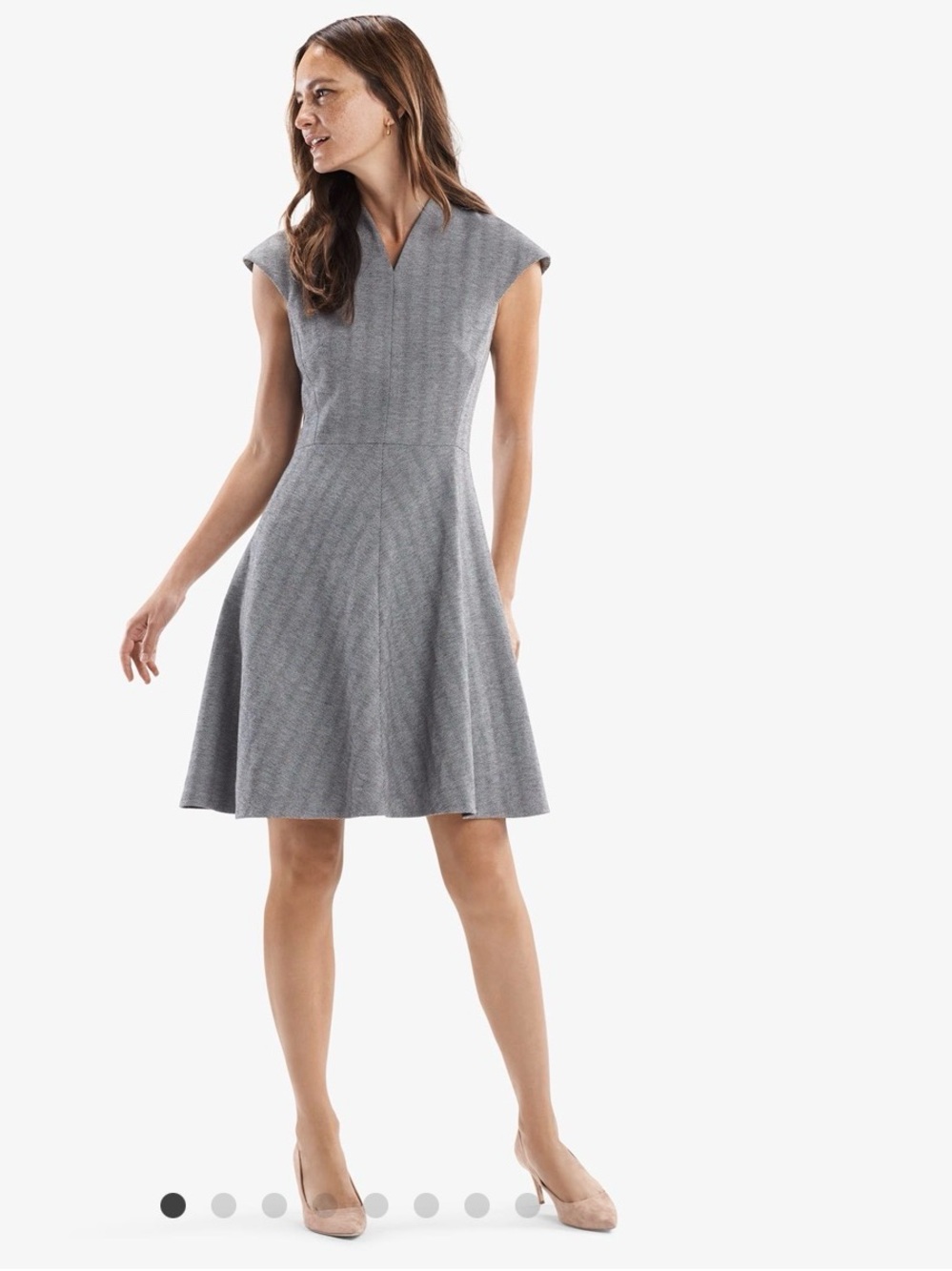 MM.LaFleur Ruth Dress Fit and Flare Zip Jacquard EUC
